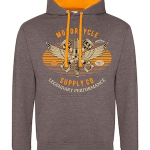 Grey orange hoodie Etsy Mexico
