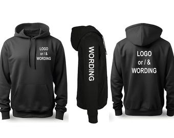 Custom Printed Hoodie 280gms Unisex Personalised Biker Motorcycle black navy blue green grey small - 4XL