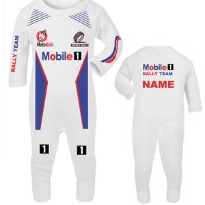 Car Racing Mobile 1 Car Rally Team Baby Grow Babygrow Romper Suit ...
