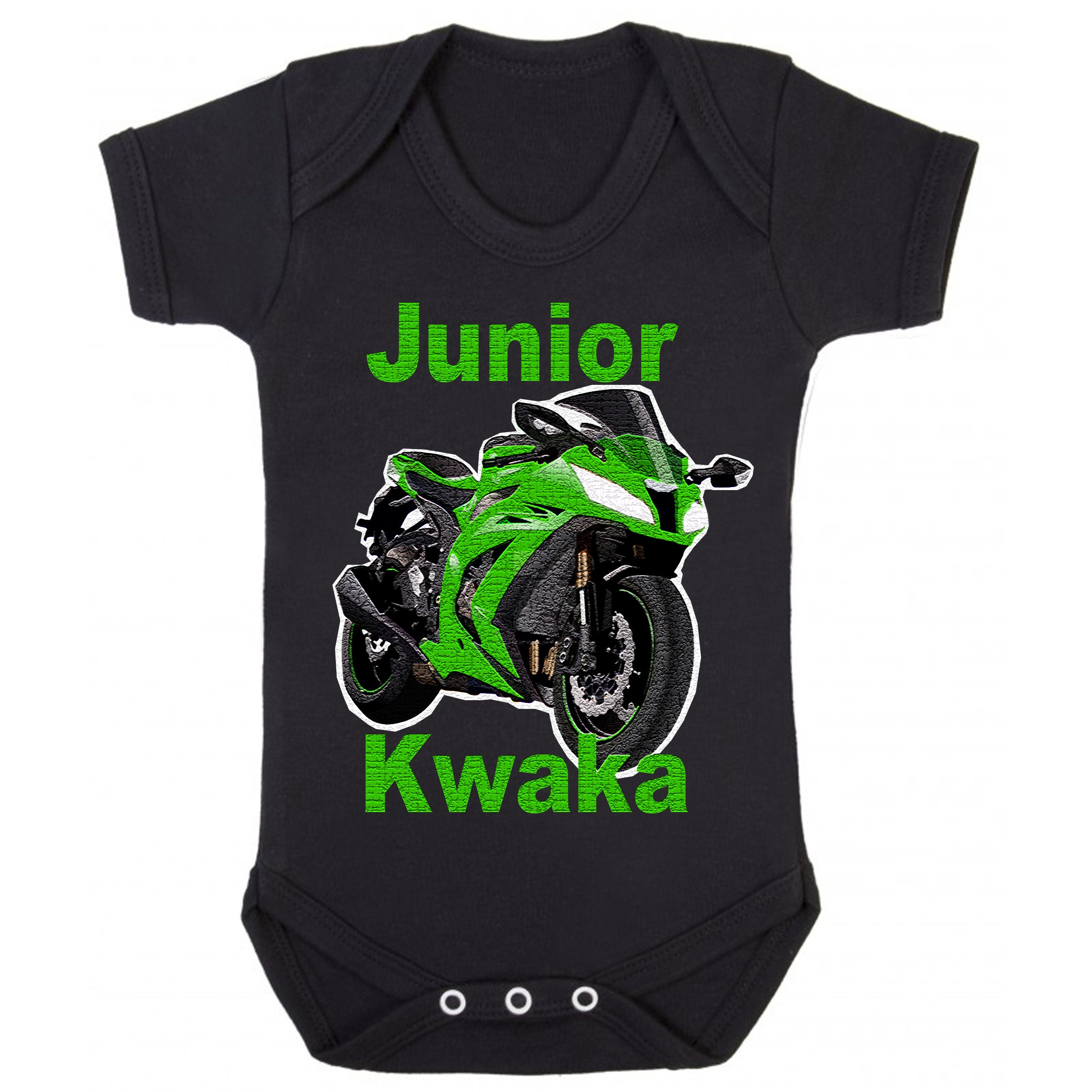 Junior Baby Kwaka Biker Motorcycle Black Romper Suit Kids Boy Girl