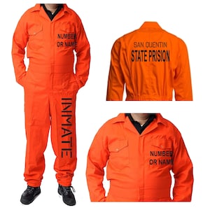 Prison Jumpsuit Orange Halloween jumpsuit coveralls overalls custom