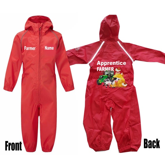 Enfants salopette enfant rouge ou bleu combinaison de pluie