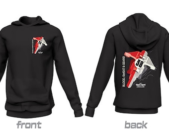 Motocicleta moto carreras sangre sudor y engranajes diseño negro sudadera con capucha sudor