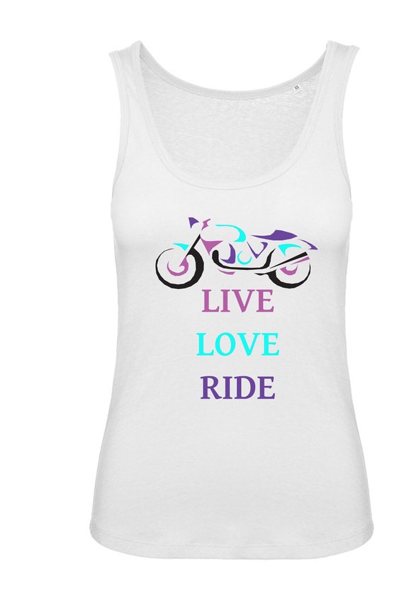 Women Girl Ladies Biker Motorcycle Tshirt Tee Tank Top Vest Etsy