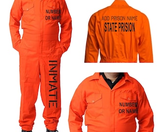 Prison Jumpsuit Orange Halloween jumpsuit coveralls overalls custom crosplay personalise