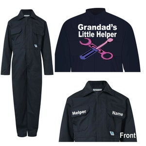 Kids children boiler suit overalls coveralls customise  Grandad&#39;s, Daddy&#39;s  little helper