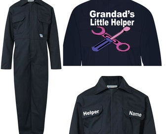 Kids children boiler suit overalls coveralls customise  Grandad's, Daddy's  little helper