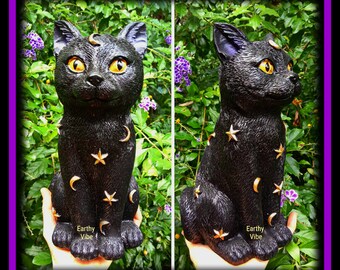 Lunar Mystic Black Cat Ornament Figurine Statue Sculpture Gift Decoration. Large, 26cm #1