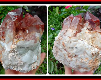 Phantom Red Hematite In Quartz, XL 1.25kg!! Natural Gemstone Crystal, Untreated & Ethically Sourced Specimen.