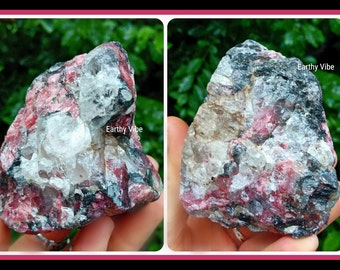 Unique "Red" Rhodonite w/Quartz AAA Grade Gemstone Crystal, Natural Raw & Untreated. Ethically Sourced.