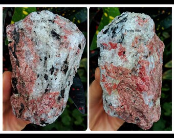 Unique "Red" Rhodonite w/Quartz AAA Grade Gemstone Crystal, Natural Raw & Untreated. Ethically Sourced. Large 369gms!