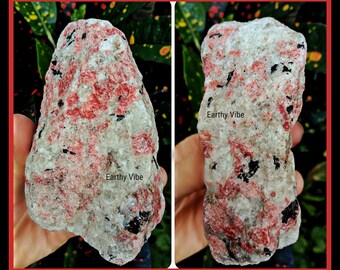 Unique "Red" Rhodonite w/Quartz AAA Grade Gemstone Crystal, Natural Raw & Untreated. Ethically Sourced. Large 368gms!