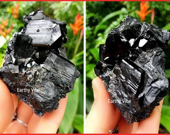 AAA Grade Black Tourmaline Gemstone Crystal! Raw Cubic Form! Natural Untreated. Ethically Sourced!