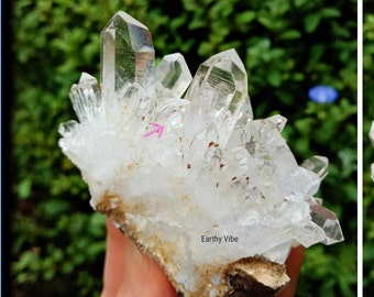 Rare Optical Quartz Crystal Gemstone With Rainbows! AAA Grade Natural Raw Untreated. Ethically Sourced.