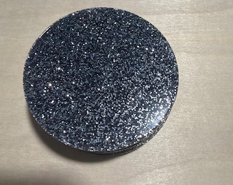Acrylic Blanks - 2-inch black glitter thick