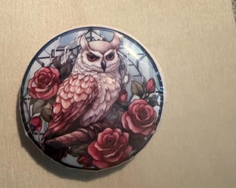 Owl Fall Pin Button