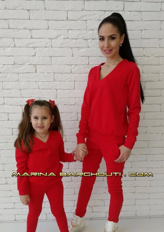 Family Look Matching soft sweatsuit Mother and daughter SET | Etsy