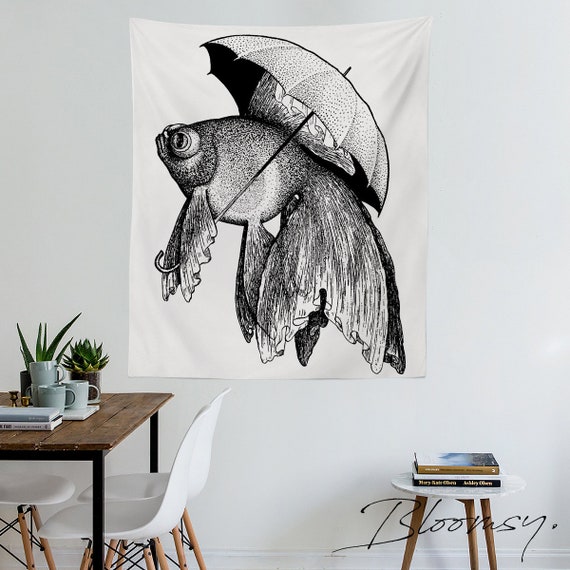 Avoir Images Tapisserie De Poisson Rouge Poisson Ocean Mer Sketch Etsy dernière par