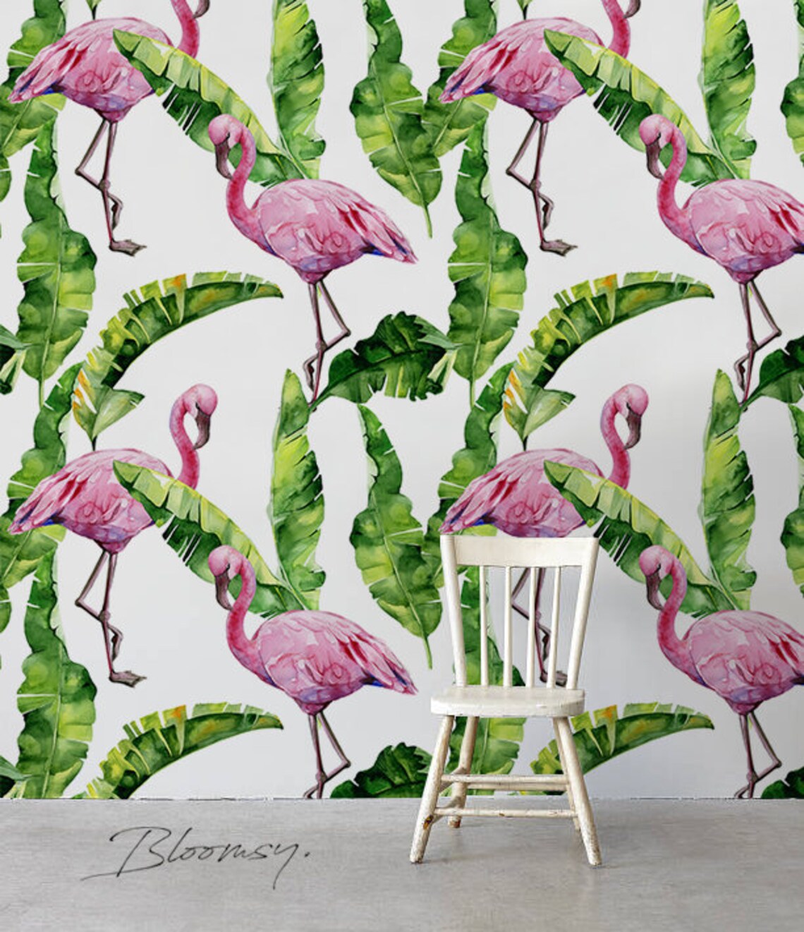 Removable Wallpaper Flamingo Self Adhesive Wallpaper Peel Etsy UK