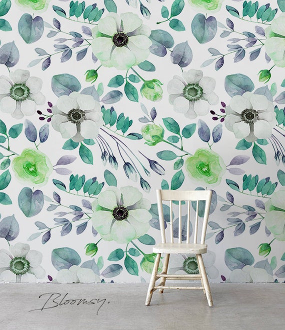 Wallpaper Wall mural Removable Wallpaper Floral Wallpaper Peel and Stick Wallpaper Self adhesive wallpaper #114 Removable Wallpaper