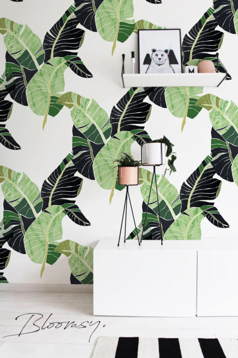 Removable Wallpaper Palm Leaves Wallpaper Self Adhesive - Etsy
