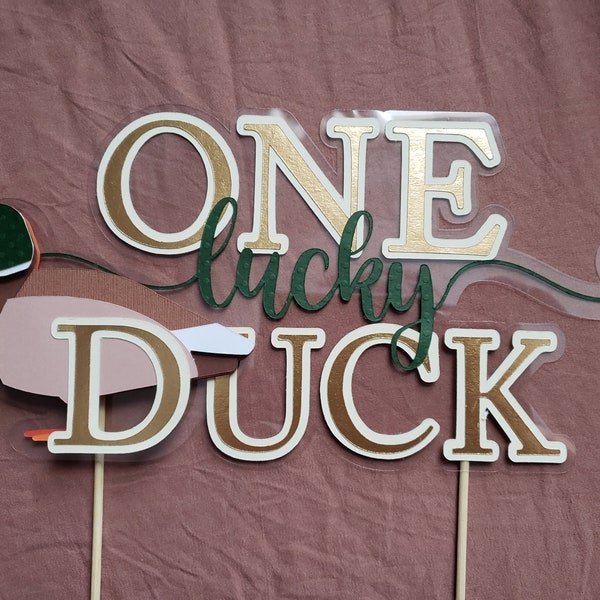 One Lucky Duck cake topper. Mallard Duck cake topper, Duck cake topper