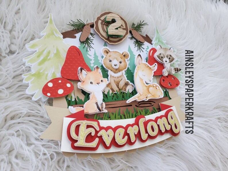 Woodland Animals Cake Topper Woodland 1st Birthday Woodland Etsy