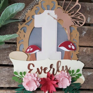 Fairy Birthday theme party cake topper