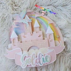 Princess cake topper, magical fairytale cake topper,, fairytale birthday, fairytale princess banner,first birthday theme party cake topper