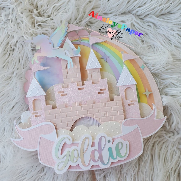 Princess cake topper, magical fairytale cake topper,, fairytale birthday, fairytale princess banner,first birthday theme party cake topper