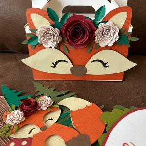 Fox Gable Boxes,fox Theme Party Favor Boxes,fox Treat Boxes,fox Autumn ...