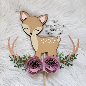Deer cake topper, oh deer is one, little deer is one cake topper, deer baby shower, deer is one cake topper, floral deer cake topper