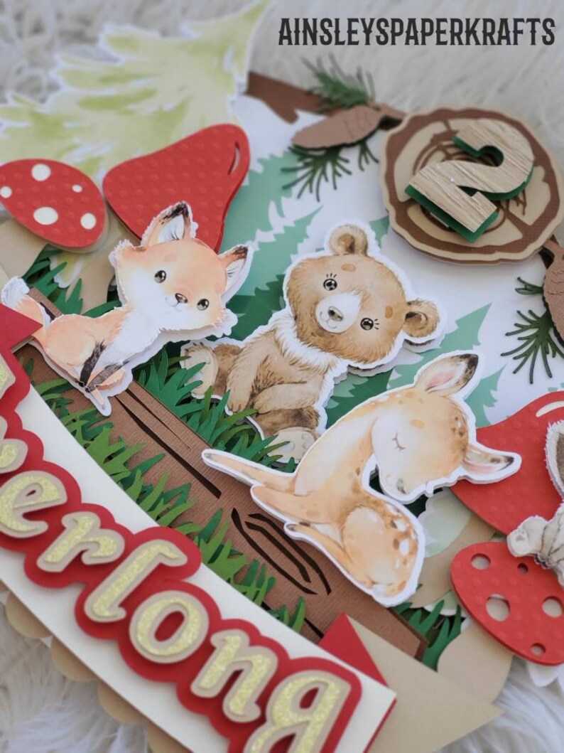 Woodland Animals Cake Topper Woodland 1st Birthday Woodland Etsy