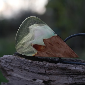 Northern lights, Aurora, Wood resin pendant, Wood resin, Resin necklace, Ocean pendant, Wood resin necklace, Wood and resin, Borealis