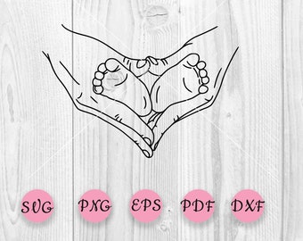 Download Heart Baby Feet Svg Etsy