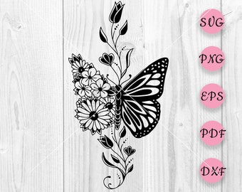 Free Free 212 Half Butterfly Half Flower Svg Free SVG PNG EPS DXF File
