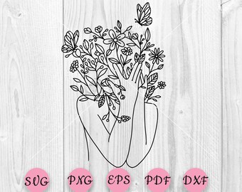 Download Flower Woman Svg Etsy