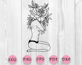 Download Flower Woman Svg Etsy