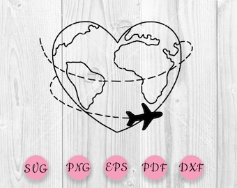 Download Plane Heart Svg Etsy