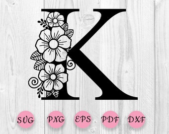 Download Floral Letter K Etsy