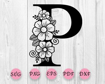 Download Floral Letter P Etsy