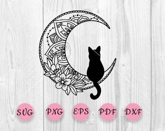 Download Clip Art Cat Stretching Back Svg Cat Clipart Svg Black Floral U0421at Svg Animal Pet Kitten Cricut Silhouette Zentangle Svg Mandala Cat Svg Cut File Art Collectibles