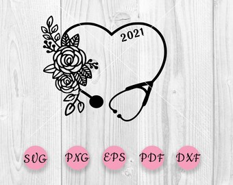 Download Floral Stethoscope Svg Etsy