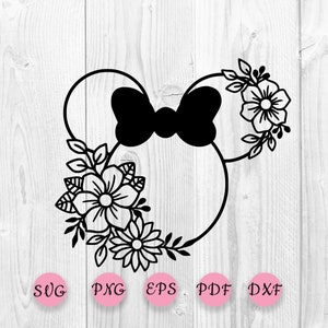 Free Free 307 Disney Silhouette Cricut Floral Mickey Svg SVG PNG EPS DXF File
