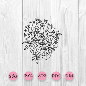 Brain svg, Brain Cricut, Floral Brain, Brain with flowers Digital file, Human Brain svg, Mental Health svg