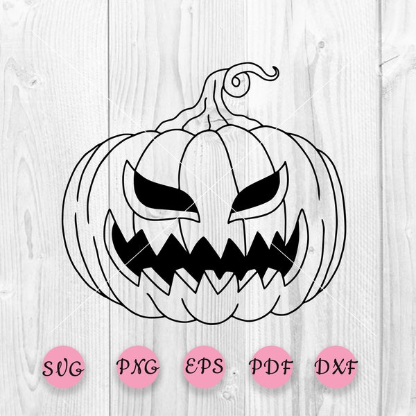 Pumpkin Svg, Halloween Pumpkin SVG, Halloween Scary Pumpkin SVG, Pumpkin Cut File, Happy Halloween Svg, Pumpkin Bundle Svg