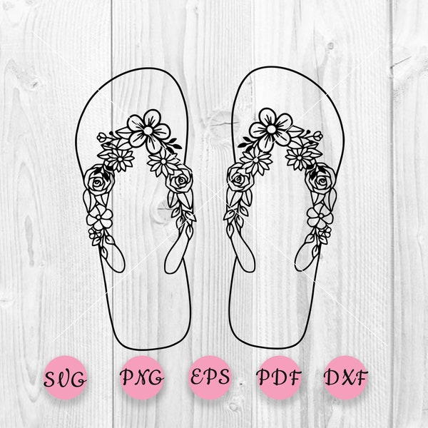 Flip flops SVG, Flip flop svg, Flip Flops Silhouette, Summer shoes, Beach svg, Summer svg, heels sandals, Zentangle SVG