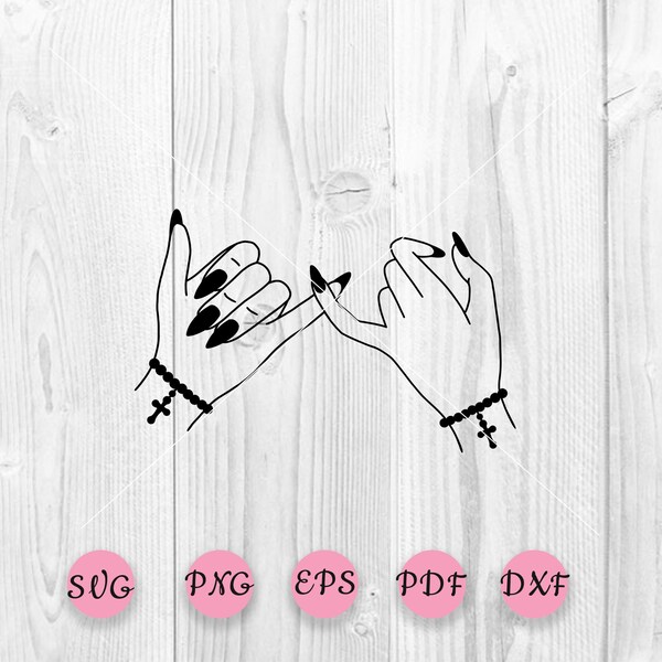 Pinky Promise hands, Pinky Promise svg, Pinky Swear SVG, Hands svg, Nails svg, Friends svg, Hands cut file, Fingers svg