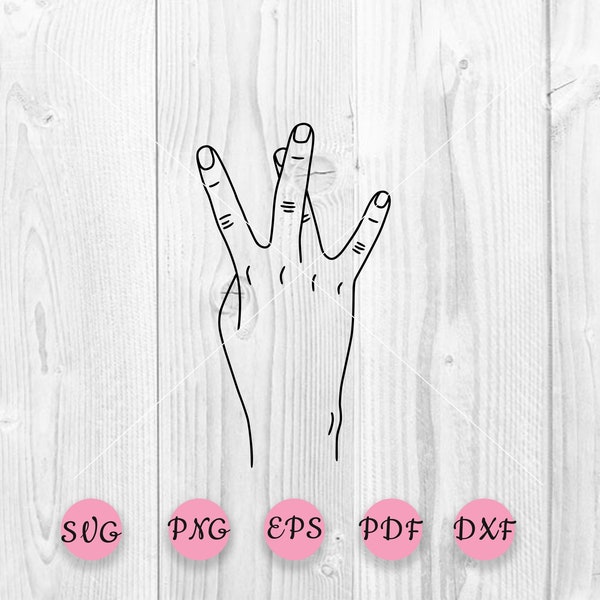 Hip Hop Hand Sign svg, Fingers W svg, Peace fingers svg, Sign fingers, Peace svg, Hand svg, Silhouette Hands