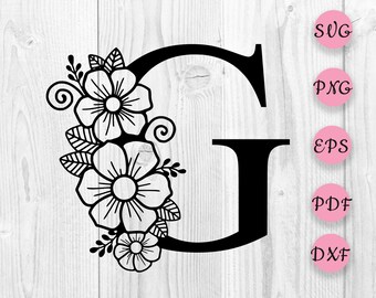 Download Floral Letter G Svg Etsy